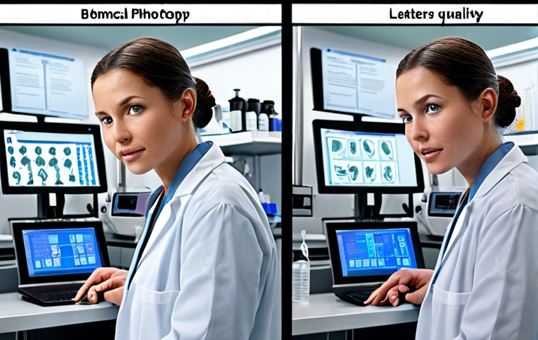 Here are two image prompts based on the provided text, designed to attract visionary candidates by showcasing the evolving role of a Biomedical Laboratory Technician: