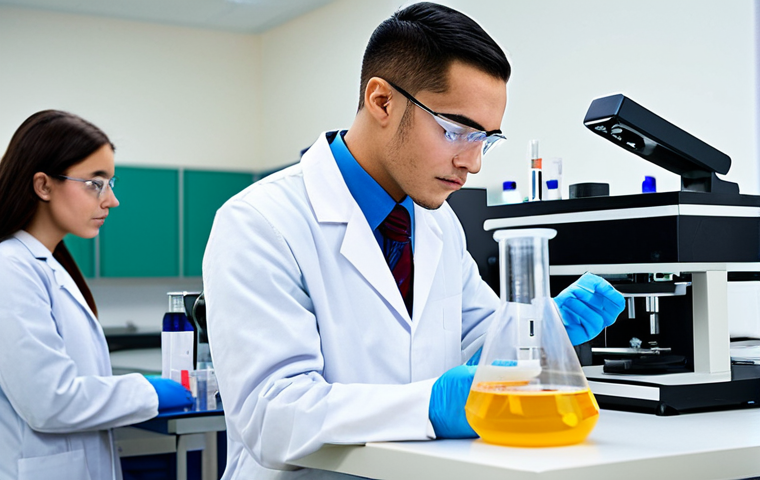 Lab Technician Training**

"A professional, fully clothed student wearing appropriate attire, working in a modern, well-equipped biomedical laboratory. They are carefully analyzing a sample using sophisticated equipment. Focus on precision and attention to detail. Background includes other students and instructors in lab coats. Safe for work, appropriate content, professional setting, perfect anatomy, natural proportions, modest."

**