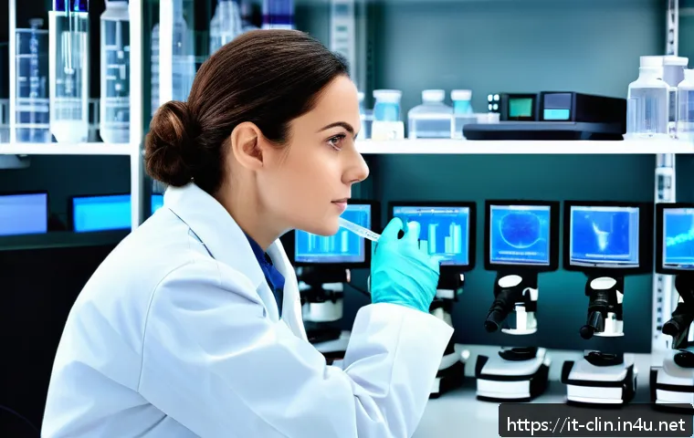 임상병리사 해외 자격증 취득법 - A professional biomedical laboratory technician in a modern European clinical laboratory setting, we...